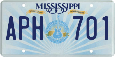 MS license plate APH701