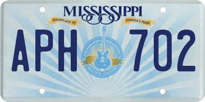 MS license plate APH702