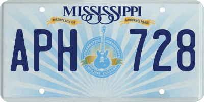 MS license plate APH728