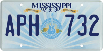 MS license plate APH732