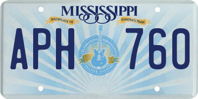MS license plate APH760