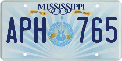 MS license plate APH765