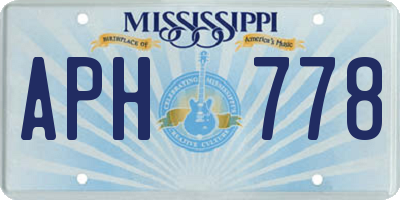 MS license plate APH778