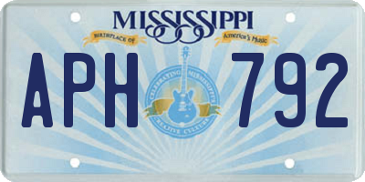 MS license plate APH792