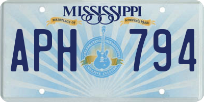 MS license plate APH794