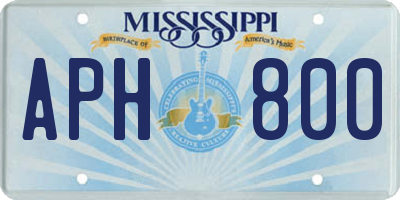 MS license plate APH800