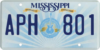 MS license plate APH801