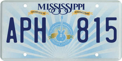 MS license plate APH815