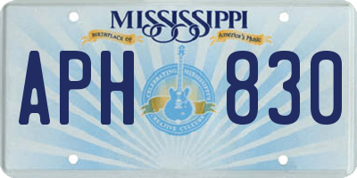 MS license plate APH830