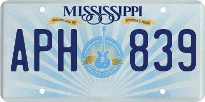 MS license plate APH839