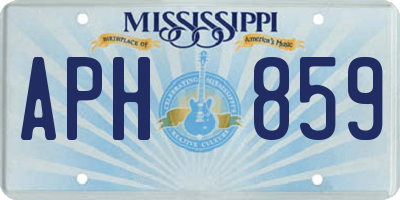 MS license plate APH859