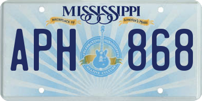 MS license plate APH868