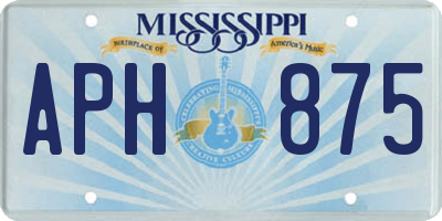 MS license plate APH875