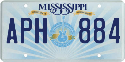 MS license plate APH884