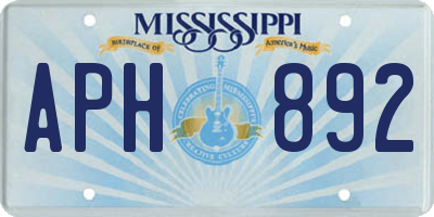 MS license plate APH892