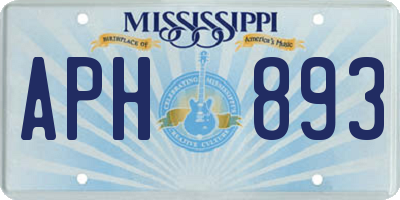 MS license plate APH893
