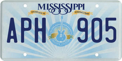 MS license plate APH905