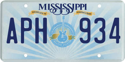 MS license plate APH934