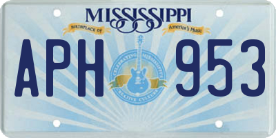 MS license plate APH953