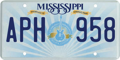 MS license plate APH958