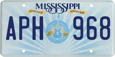 MS license plate APH968