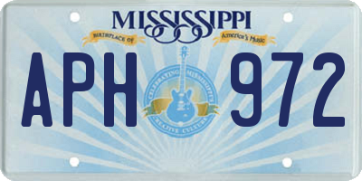 MS license plate APH972