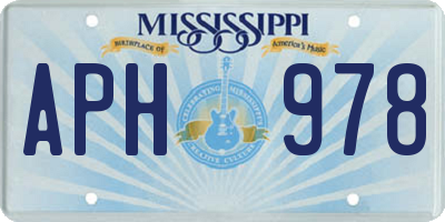 MS license plate APH978