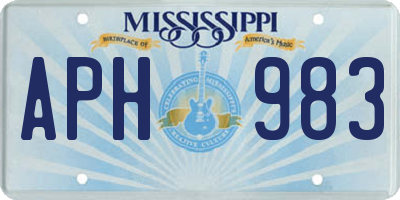 MS license plate APH983