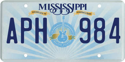 MS license plate APH984