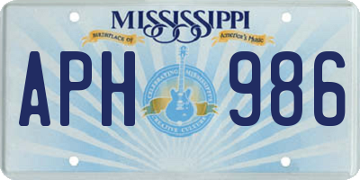 MS license plate APH986