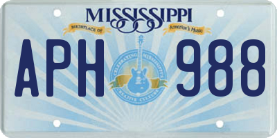 MS license plate APH988