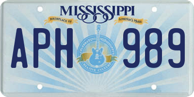 MS license plate APH989
