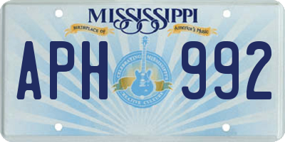 MS license plate APH992