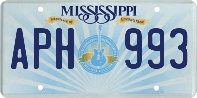MS license plate APH993