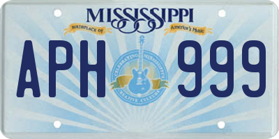 MS license plate APH999
