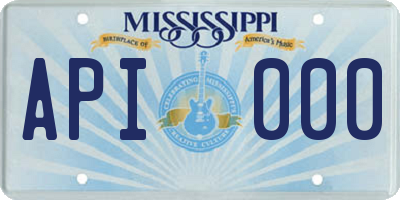 MS license plate API000