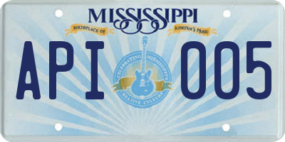 MS license plate API005