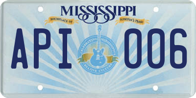 MS license plate API006
