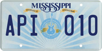 MS license plate API010