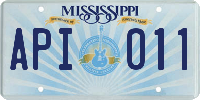 MS license plate API011