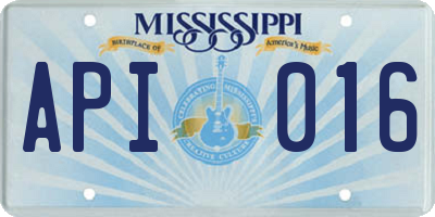 MS license plate API016
