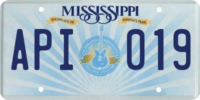 MS license plate API019