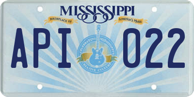 MS license plate API022
