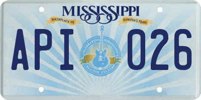 MS license plate API026