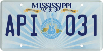 MS license plate API031
