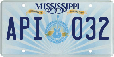 MS license plate API032