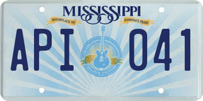 MS license plate API041