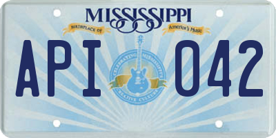 MS license plate API042