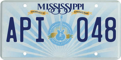 MS license plate API048