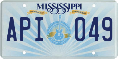 MS license plate API049